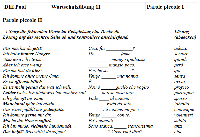 Aufgabe elf bis vierzehn
