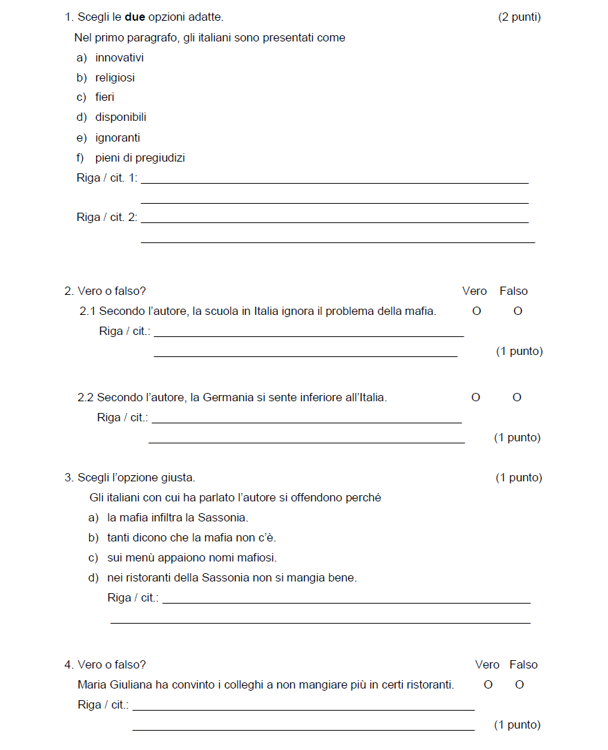 Klausurteil Comprensione Teil 1