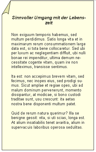 Text: sinnvoller Umgang mit Lebenszeit