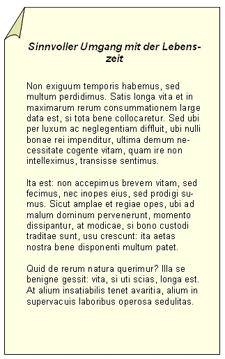 Sinnvolle Nutzung der Lebenszeit