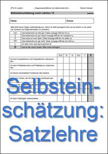 Selbsteinschätzung Satzlehre