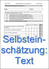 Selbsteinschätzung Text