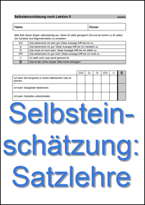 Selbsteinschätzung Satzlehre