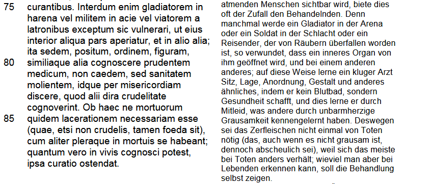 Celsus, De medicina, Buch 1, Proömium 23-26. 40-44. 74