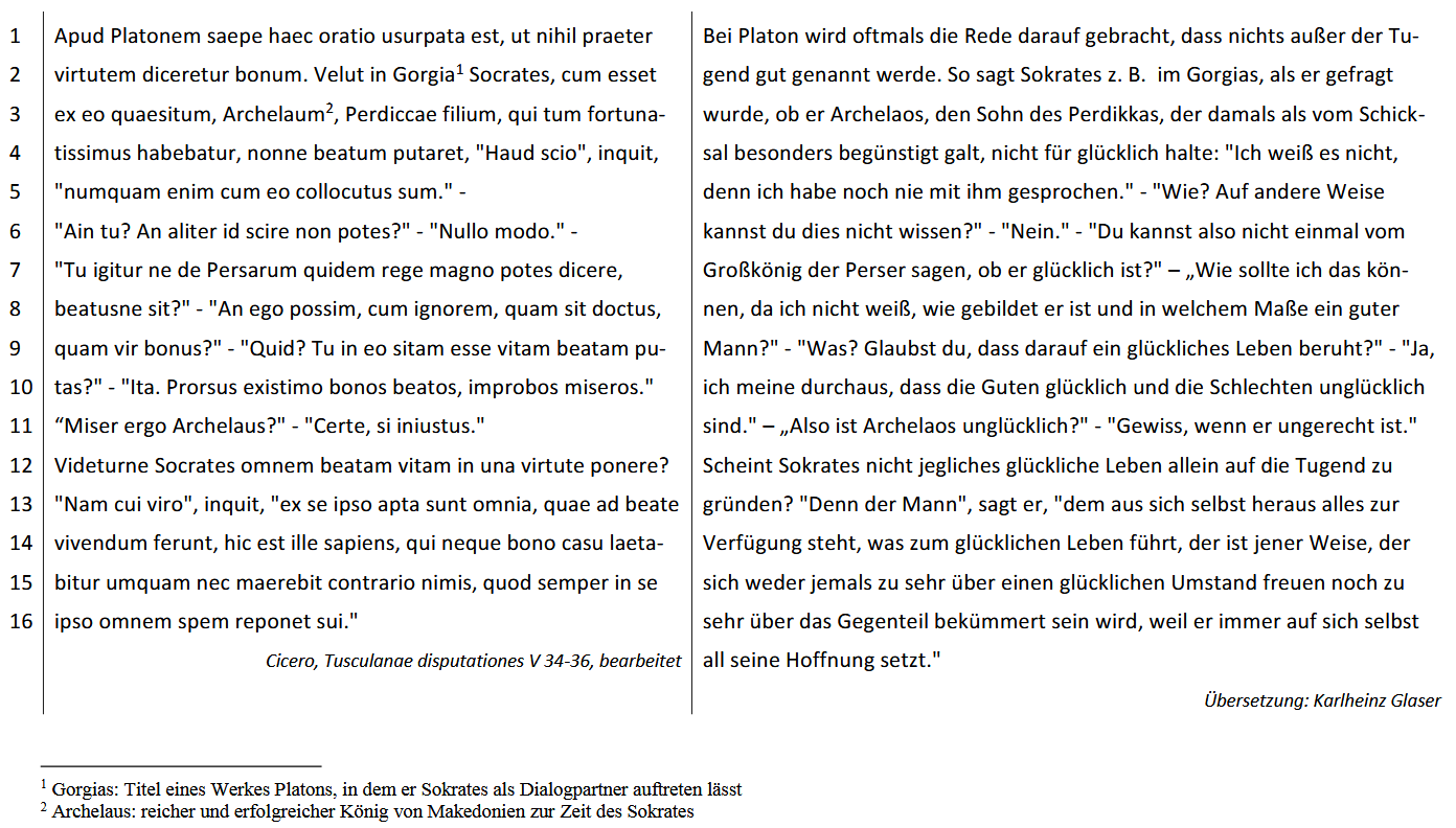 Cicero, Tusculanae disputationes V 34-36, bearbeitet