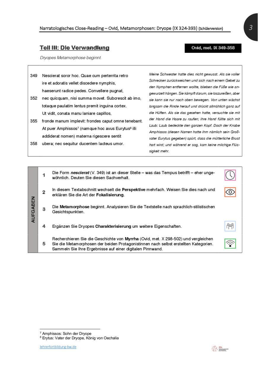 Text 2: Dryope (IX 324-393) – Schülerversion, Seite 3