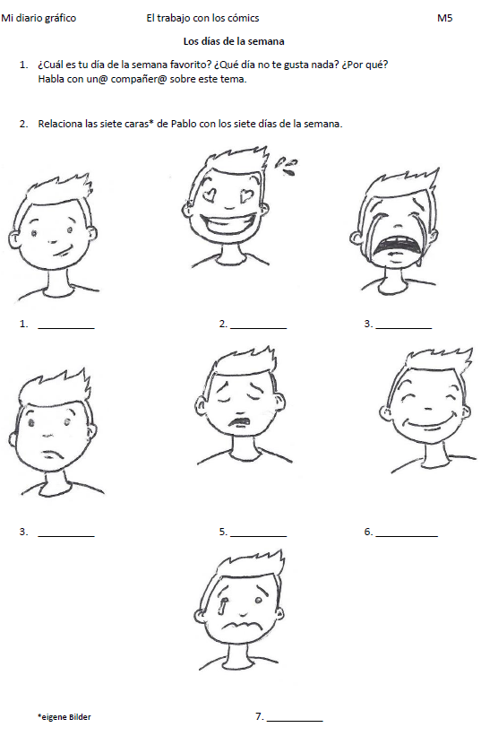 Los días de la semana, erste Seite