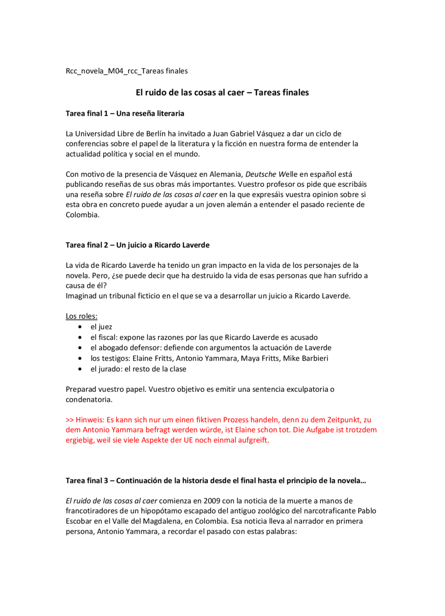 Tareas finales, Seite 1
